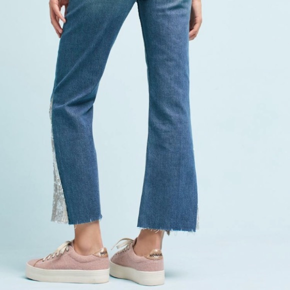 NWT Pilcro Sequined Flare Jeans - Picture 5 of 5